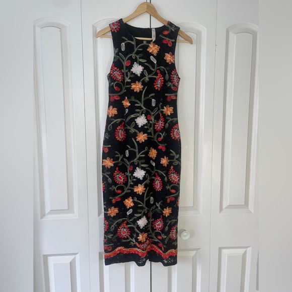 Stella Morgan Semi-formal Flower embroidered midi-length dress - Picture 1 of 5